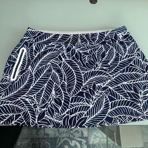 Fila Sport Tennis Skirt / Skor with Blue and White Leaf Pattern ~ XXL